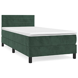 vidaXL Sommier à lattes de lit avec matelas Vert foncé 100x200 cm