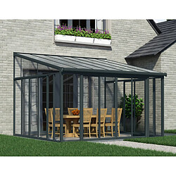 Pergola fermée 15.6m² gris anthracite - 703991 - PALRAM