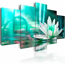 Paris Prix Tableau Imprimé Turquoise Lotus 100 x 200 cm 