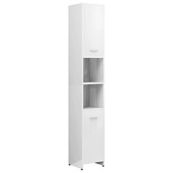 vidaXL Armoire de salle de bain Blanc brillant Bois d'ingénierie