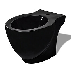 vidaXL Bidet rond à poser en céramique sanitaire noir