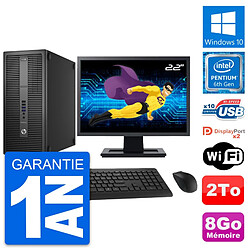 PC Tour HP EliteDesk 800 G2 Ecran 22" G4400 RAM 8Go Disque 2To Windows 10 Wifi · Occasion 