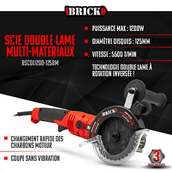 Brick Scie circulaire 1200W double lame multimatériaux