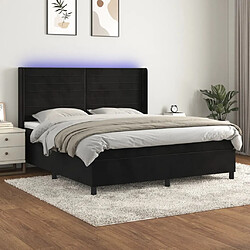 vidaXL Sommier à lattes de lit matelas et LED Noir 160x200 cm Velours 