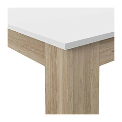 Acheter PILVI Table a manger - Blanc et chene sonoma - L 140 x I90 x H 75 cm