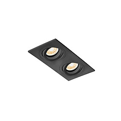 Faro Barcelona Downlight encastré noir inclinable carré 2x GU10