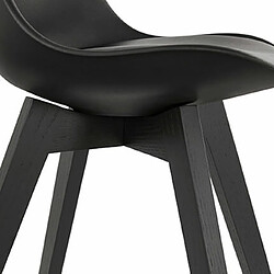 Mes Lot de 2 chaises repas noires et pieds noirs - SARAH pas cher