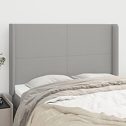 Maison Chic Tête de lit scandinave avec oreilles,meuble de chambre Gris clair 147x16x118/128 cm Tissu -MN75025