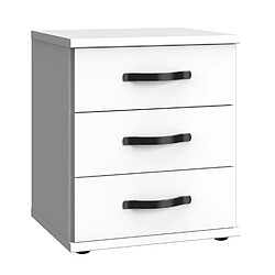 Pegane Commode, meuble de rangement coloris Blanc, rechampis noir - Longueur 46 x Hauteur 58 x Profondeur 40 cm