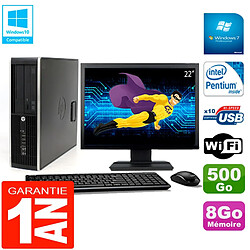 PC HP Compaq Pro 6200 SFF Ecran 22" Intel G840 8Go 500Go Graveur DVD Wifi W7 · Occasion 