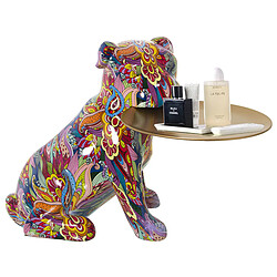 Figurine Décorative Alexandra House Living Multicouleur Plastique Chien 21 x 27 x 29 cm Plateau 