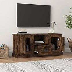 Avis Maison Chic Meuble TV scandinave - Banc TV pour salon chêne fumé 100x35,5x45 cm bois d'ingénierie -MN12137