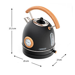 Acheter Bouilloire Caprizze Nara 2200 W en Acier Inoxydable avec Thermomètre Intégré Capacité 1,8 L Noir Mat et Effet Bois