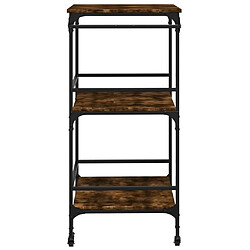 Maison Chic Desserte de cuisine | Chariot de cuisine | Meuble de rangement roulant chêne fumé 60,5x50x105 cm bois d'ingénierie -GKD75505 pas cher