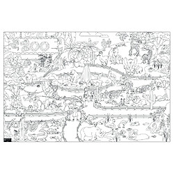 Ac-Deco Coloriage géant - Zoo - 80 x 120 cm - Papier