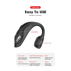 Avis Universal Niye sans fil bluetooth 5.0 casque sport casque TWS casque courant casque ouvre oreille conduite casque roue casque