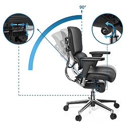 Siège de bureau / Fauteuil de direction ERGOHUMAN cuir noir hjh OFFICE