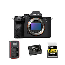 Sony A7 IV Boîtier +LCAGOLD160G-RNENC TOUGH Memory Card+ Kingma 2000mAh Battery (Sony NP-FZ100) + Kingma Sony NP-FZ100 LCD Dual USB charger