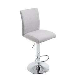 Decoshop26 Tabouret de bar avec repose-pieds design moderne tissu gris clair réglable et pivotant 10_0000071