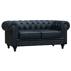 Habitat Et Jardin Canapé fixe Chesterfield Aliza - 157 x 82 x 70 cm - 2 places - Noir