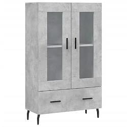 vidaXL Buffet haut gris béton 69,5x31x115 cm bois d'ingénierie