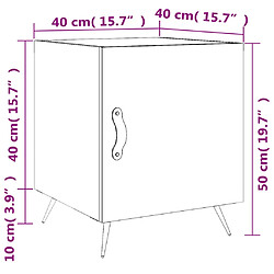 vidaXL Tables de chevet 2 pcs blanc brillant 40x40x50 cm pas cher