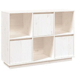 Maison Chic Buffet,Meuble de Rangement,commode pour salon,Cuisine Blanc 110,5x35x80 cm Bois massif de pin -MN99699