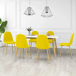 Maison Chic Lot de 6 Chaises à manger | Chaise de salle à manger cuisine Jaune moutarde Velours -GKD49261