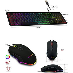 Pack GAMER 2 en 1 ADVANCE PRO-GTA210 PS5 XBOX SWITCH PC SOURIS RGB + CLAVIER RGB GAMING