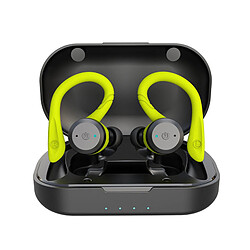 Chrono Écouteurs Bluetooth Chronus Véritables écouteurs sans fil avec étui de chargement IPX7 Étanche TWS Écouteurs stéréo avec micro intégré Écouteurs intra-auriculaires Basses profondes pour la course sportive(vert)