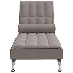 Avis vidaXL Chaise longue de massage avec traversin taupe tissu