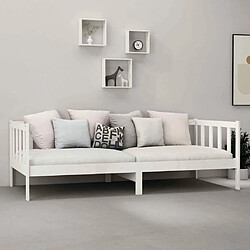 Avis Maison Chic Lit de jour avec matelas, Lit de repos Lit d'invité pour Salon Chambre,Canapé-lit 90x200 cm Blanc Bois de pin massif -MN74933