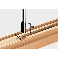 Fraise à rainurer avec queue de 12 mm FESTOOL HW S12 D24/45 - 491095 