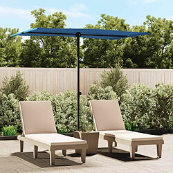 vidaXL Parasol de jardin avec mât en aluminium 2x1,5 m Bleu azuré 