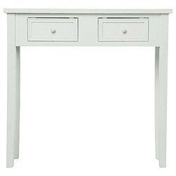 Console de 2 tiroirs coloris blanc - L80 x L30 x H76 cm - PEGANE -