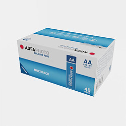 Agfa Photo AgfaPhoto Piles Alcalines PLUS Mignon AA LR6 (1.5V, Lot de 40) - Longue Durée de Vie - Idéales pour Télécommandes, Jouets, Appareils Photo et Plus - Performance Fiable et Constante - Noir 