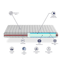 Acheter Dormalit Matelas 80X200 LIT ENFANTS Épaisseur 18 CM NUKA VISCO - Mousse à mémoire, Antiacarien et Déhoussable, idéal pour les lits gigognes et lit cabane