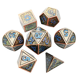 7 Pièces Métal Polyédrique Dés D4 D6 D8 D10 D12 D20 Mourir Ensemble Style 5 jeu de rôle jeu de dés multi-côtés jouets