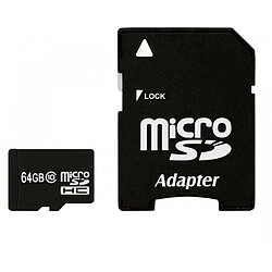 Imro Carte Micro SD 64go Class 10 + adaptateur SD - Carte mémoire Maxflash 