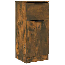 Maison Chic Buffet,Meuble de Rangement,commode pour salon,Cuisine Chêne fumé 30x30x70 cm Bois d'ingénierie -MN70562