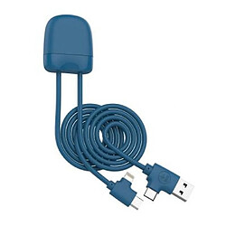 XOOPAR Câble 4 en 1 Ice-C Ecoresponsable USB A, USB C / USB C, Lightning 1m Bleu