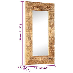 Acheter vidaXL Miroir sculpté à la main 80x50x2,5 cm bois de manguier solide