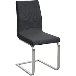 Decoshop26 Chaise de salle à manger x1 design moderne en tissu gris foncé support en acier inoxydable 10_0001993 