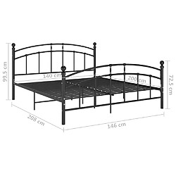 vidaXL Cadre de lit sans matelas noir métal 140x200 cm pas cher