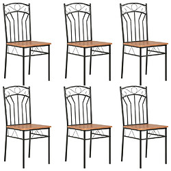 Decoshop26 Lot de 6 chaises de salle à manger cuisine design simple et intemporel marron MDF CDS022581