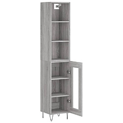 Acheter Maison Chic Buffet,Meuble de Rangement,commode pour salon,Cuisine Sonoma gris 34,5x34x180 cm Bois d'ingénierie -MN38887