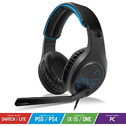 Spirit of Gamer CASQUE GAMER – ELITE-H20 – Casque Noir Audio Pro Gamer - Simili Cuir - Microphone Flip and Mute – Multiplateforme PS5 / XBOX X /