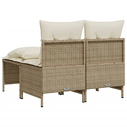 Acheter vidaXL Salon de jardin avec coussins 4 pcs beige résine tressée