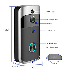 Avis Universal Surveillance à distance du WiFi, interphone vidéo intelligent, sonnette vidéo.(Le noir)