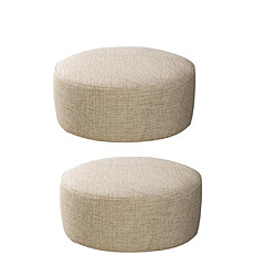 Recouvrement de tabouret en lin avec tissu 2xround, housse de tabouret en bois beige 28x13cm